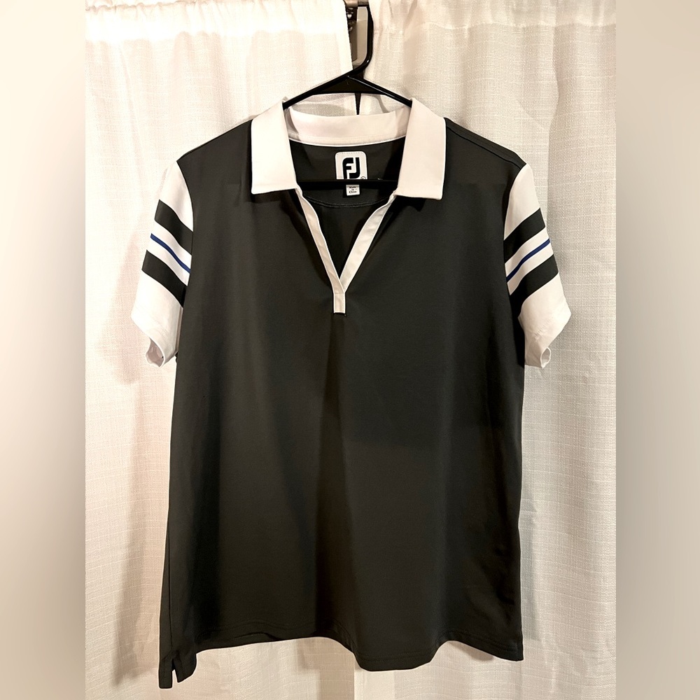 FootJoy Women's Baby Pique Sleeve Stripe Polo Size- XL